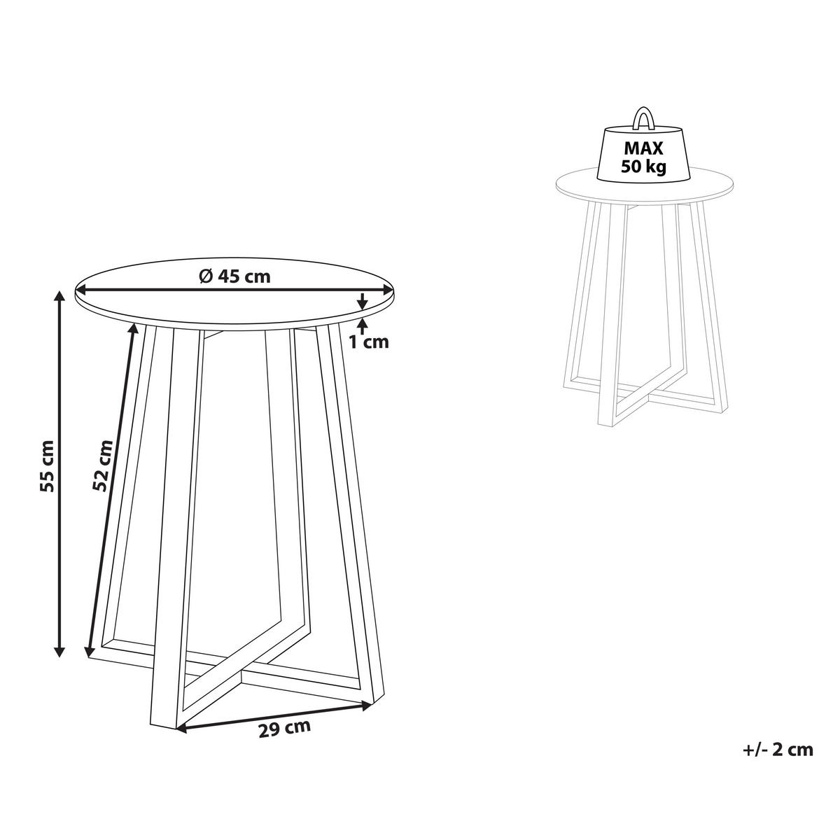 BEISTELLTISCH Schwarz/Weiß/Beige Ivins - Beige/Schwarz, Metall (45/45/55cm) - Beliani