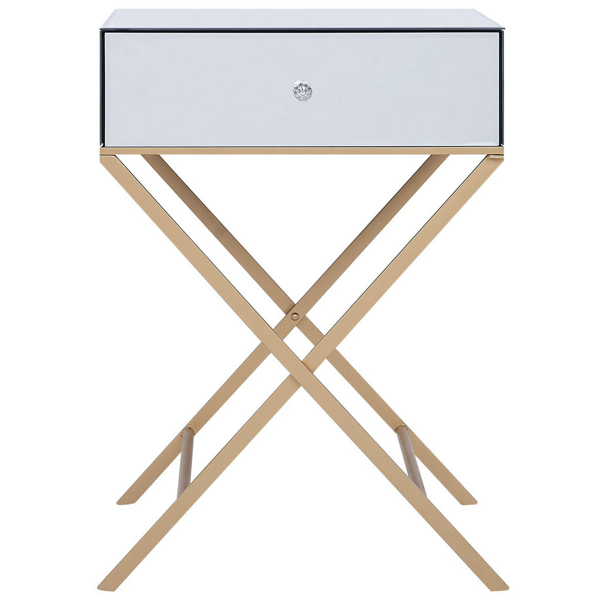 BEISTELLTISCH Spiegeleffekt rechteckig 40/50 cm Vivy - Silberfarben/Goldfarben, Glas (40/50/70cm) - Beliani
