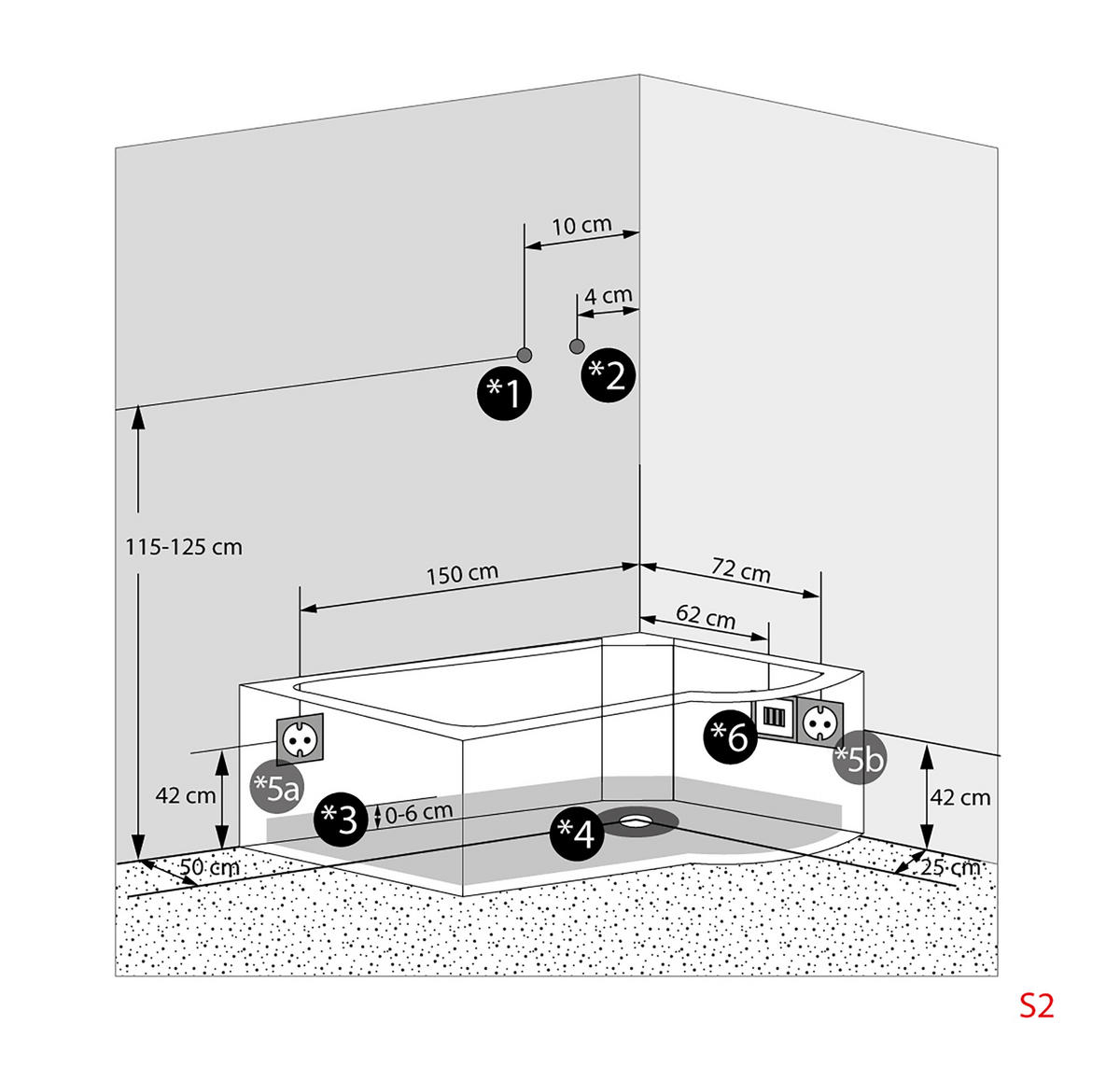 WHIRLPOOL Wanne Duschkabine sw K50-L31-WP 170x100 - Schwarz, Glas/Kunststoff (98/225/170cm) - AcquaVapore by Sandra Jentho