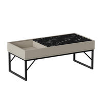 COUCHTISCH Lunero Creme-Weiß 105 x 50 cm - Weiß Hochglanz/Creme, Holzwerkstoff (50/105/40cm) - Vicco