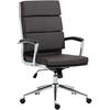 CHEFSESSEL Lederlook braun - Chromfarben/Braun, Textil/Metall (61/107/65cm) - CLP