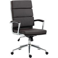CHEFSESSEL Lederlook braun - Chromfarben/Braun, Textil/Metall (61/107/65cm) - CLP