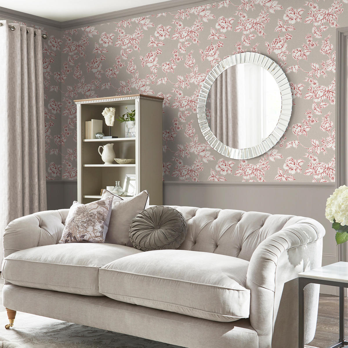 VLIESTAPETE Pollington Rosen Dunkelgrau - Grau, Papier/Kunststoff (52/1000cm) - Graham & Brown