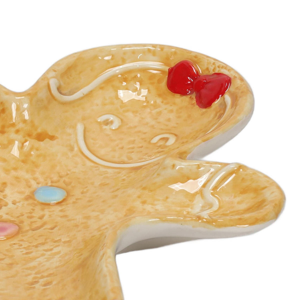 SERVIERPLATTE Lebkuchenfigur Cookie 19/22/3 cm - Beige, Keramik (22/3/19cm) - Home Styling Collection