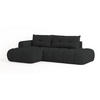 ECKSOFA FLUMA L-S Schwarz Geflochtener Stoff mit Schlaffunktion - Schwarz, Holz (274/165cm) - MASSENO