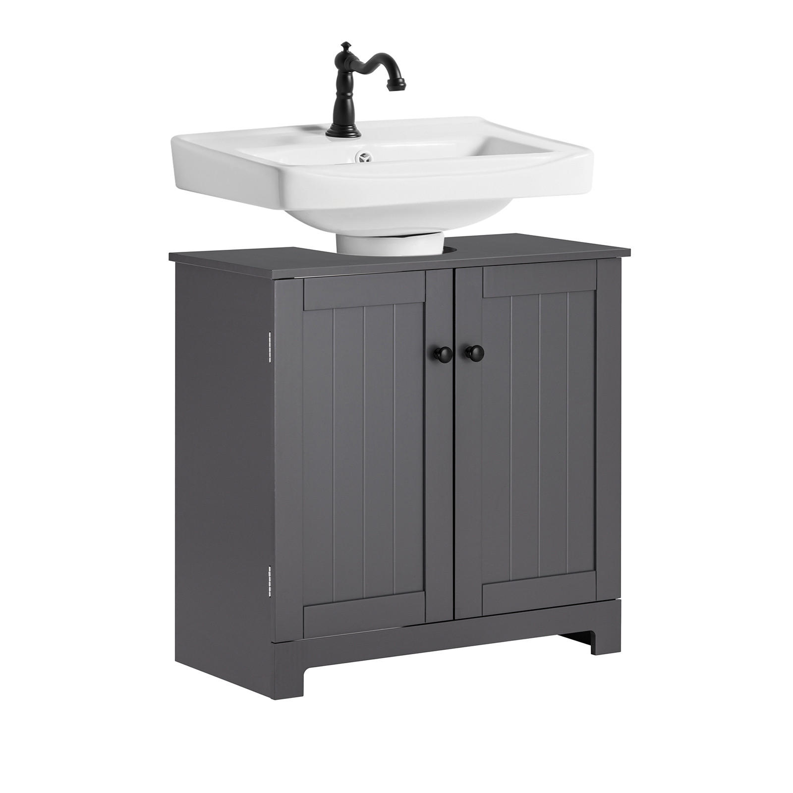 WASCHBECKENUNTERSCHRANK Grau - Grau, Holzwerkstoff (60/60/30cm) - SoBuy