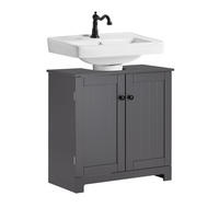 WASCHBECKENUNTERSCHRANK Grau - Grau, Holzwerkstoff (60/60/30cm) - SoBuy