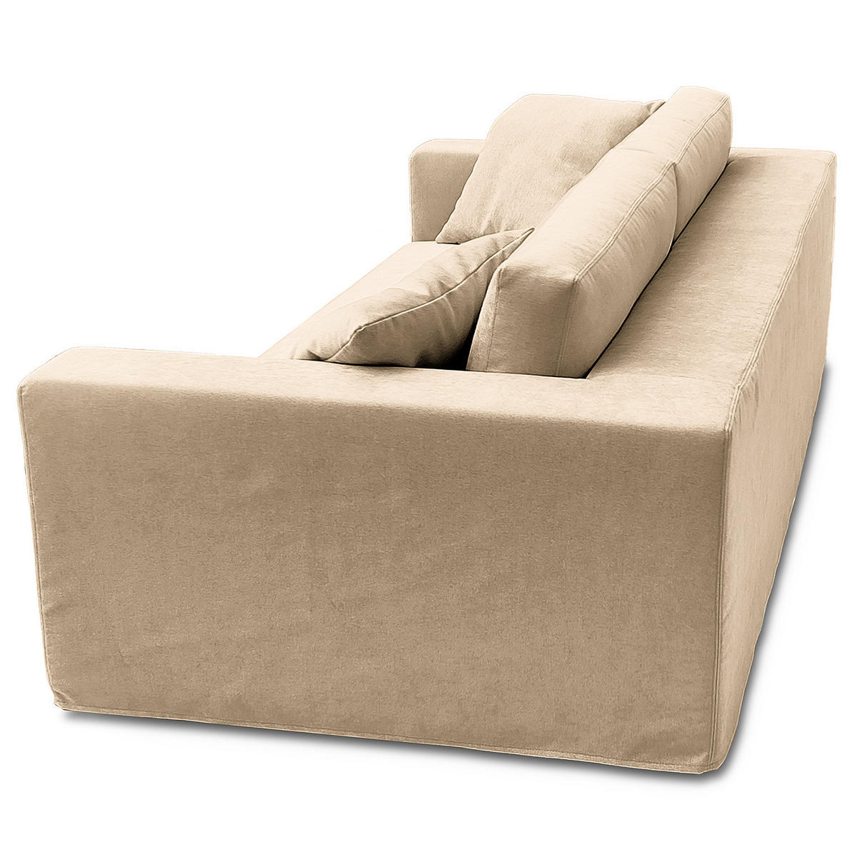 3-SITZER SOFA mit Wechselbezug - Webstoff - Beige, Textil (245/63/122cm) - home24