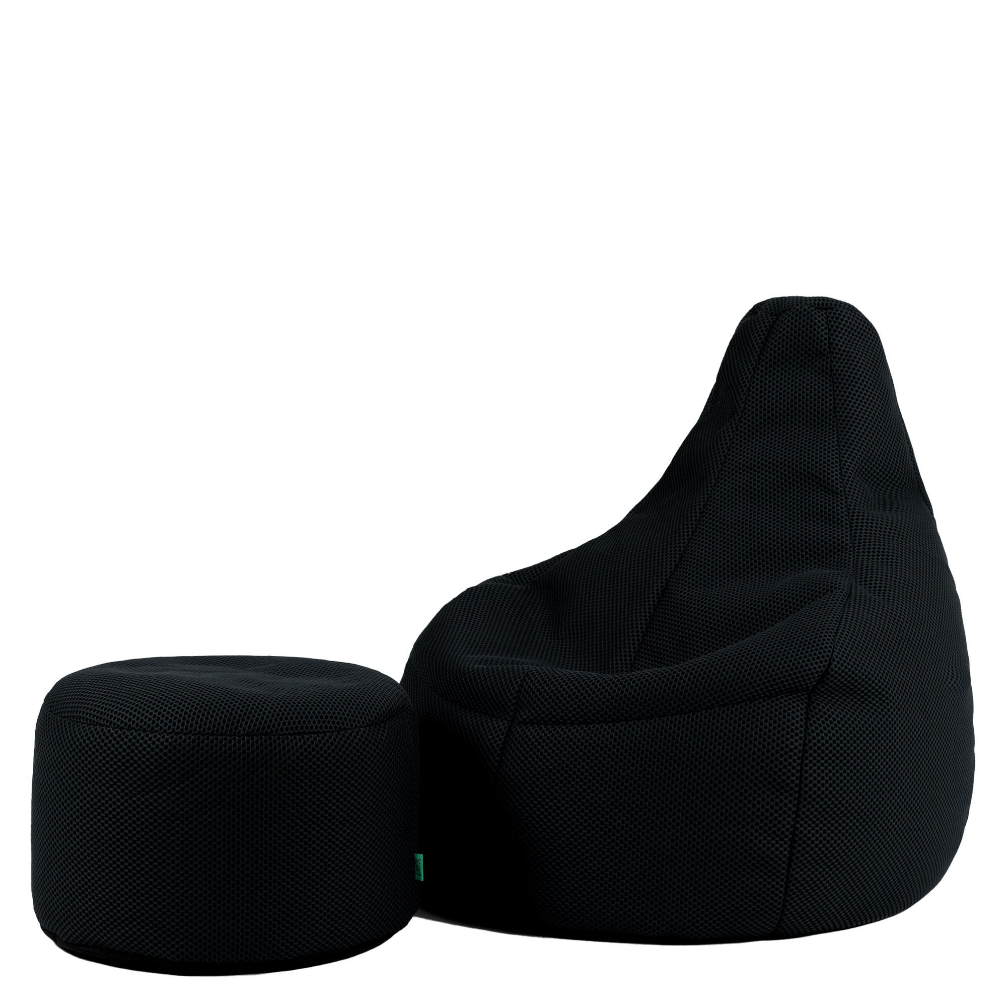 SITZSACK mit Hocker Techmesh Gaming - Schwarz, Textil (90/73/84cm) - icon