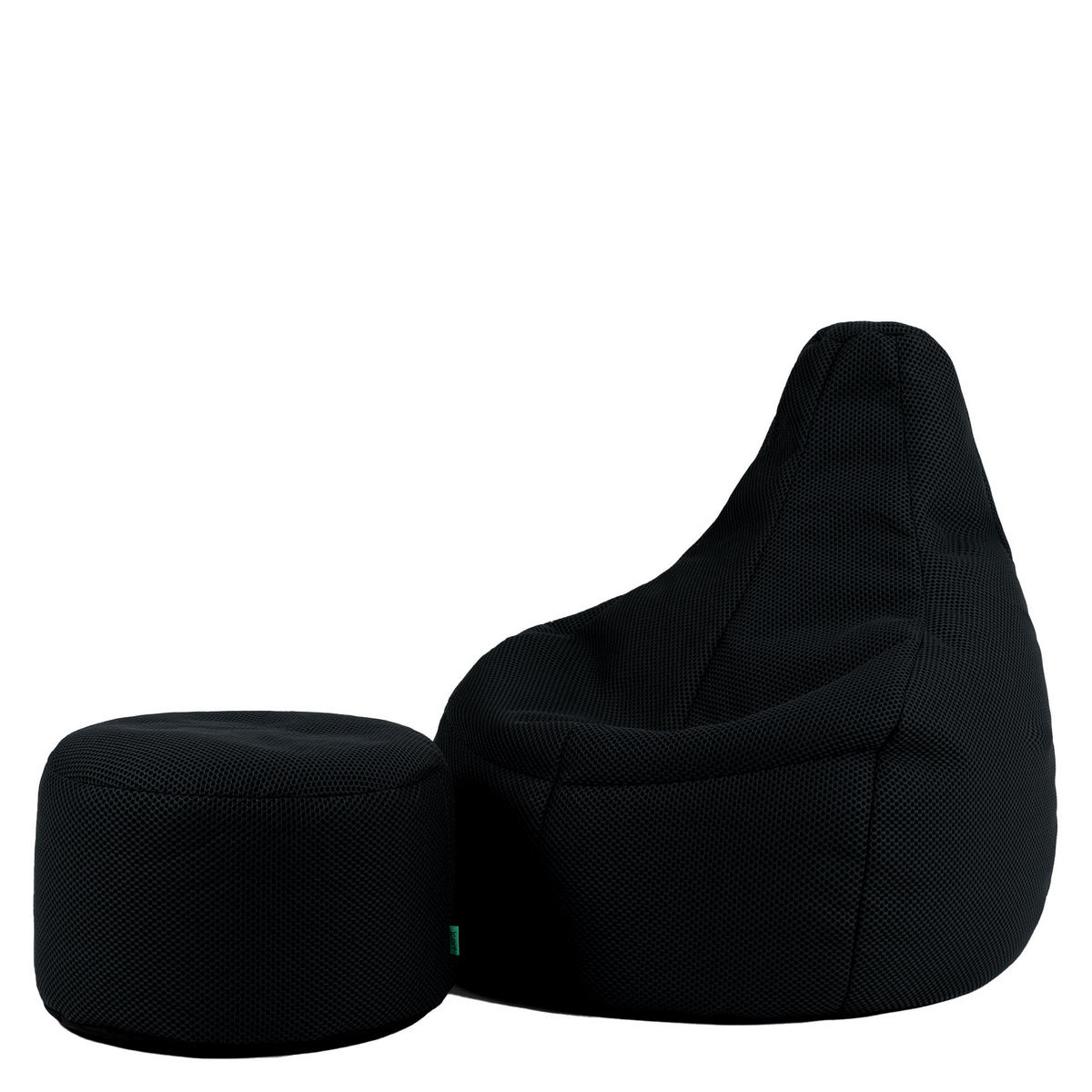 SITZSACK mit Hocker Techmesh Gaming - Schwarz, Textil (90/73/84cm) - icon