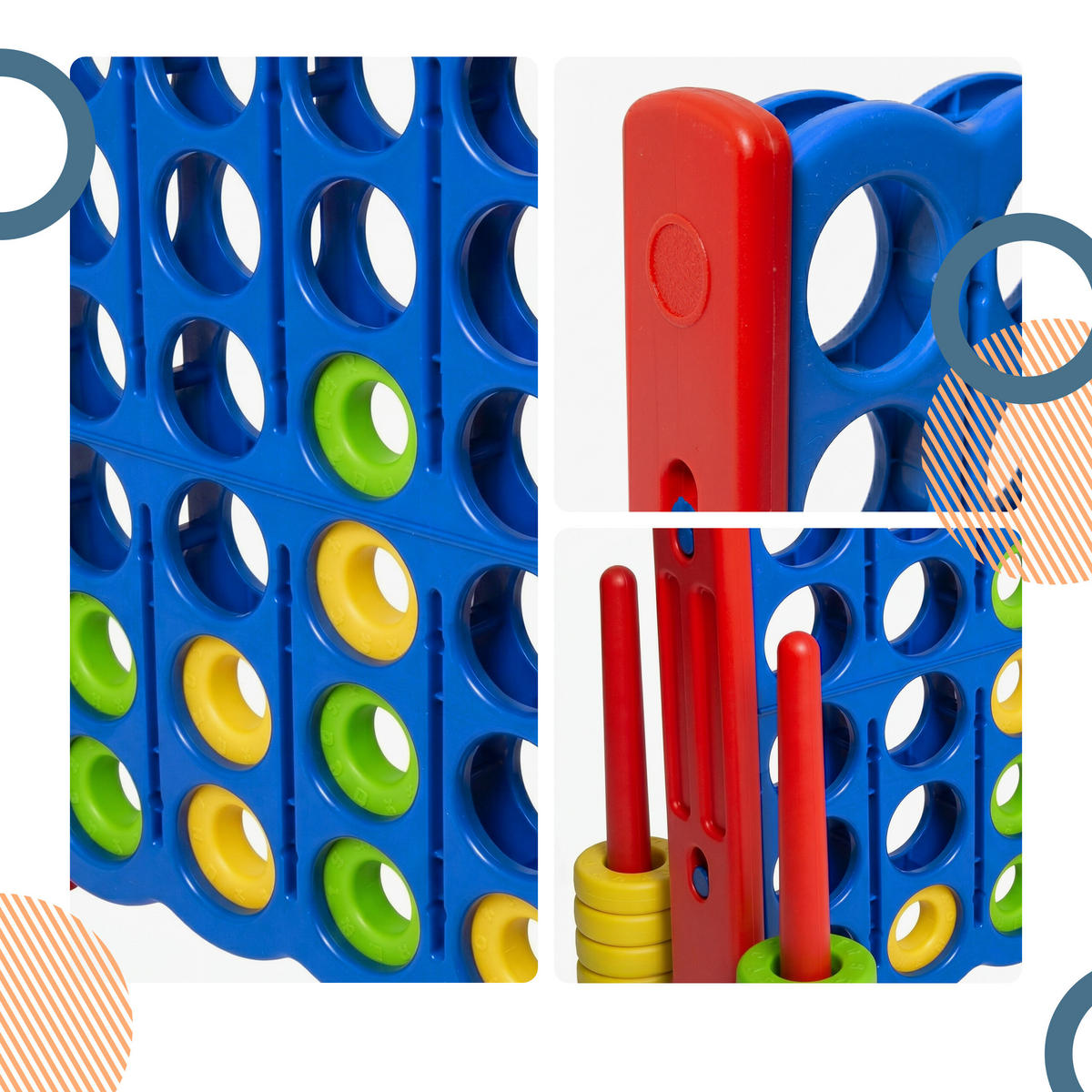 4 v rade - viacfarebná, plast (120/55cm) - Relaxdays