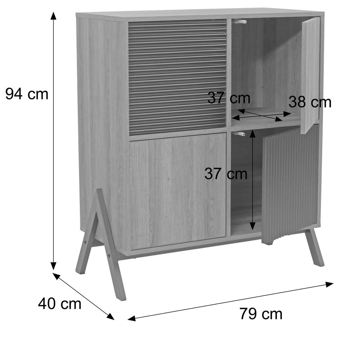 KOMMODE Braun - Braun, Metall (79/94/40cm) - MCW