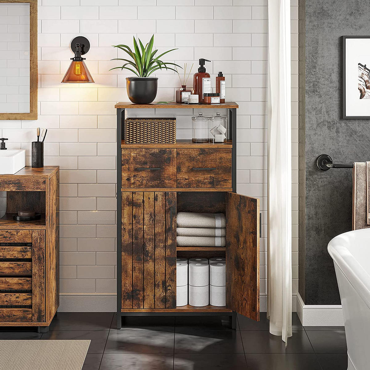 AUFBEWAHRUNGSSCHRANK SIDEBOARD - Braun, Textil (30/108/60cm) - Hansiro