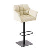 BARHOCKER Sihar Kunstleder Creme Schwarz - Creme, Leder/Metall (64/88/45cm) - DELUKE