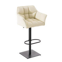 BARHOCKER Sihar Kunstleder Creme Schwarz - Creme, Leder/Metall (64/88/45cm) - DELUKE