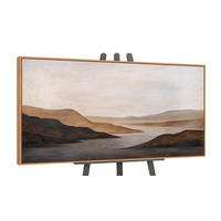 GEMÄLDE Sanfter Sonnenaufgang Schattenfugenrahmen Eichefarben 160x80 cm - Eichefarben, Holz (160/80cm) - YS-art gallery