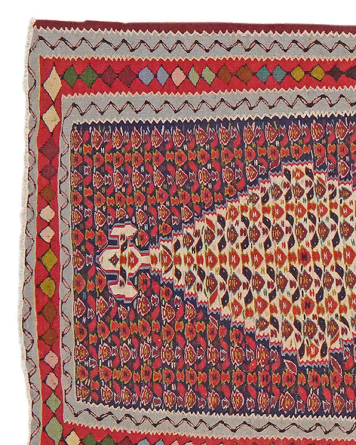LÄUFER Kelim Senneh Blau 312/89 cm Schurwolle - Blau, Textil (89/312cm) - Looma