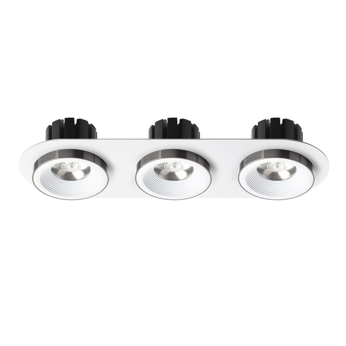 EINBAULEUCHTE SHARM R III Weiß Schwarzchrom 30 W - Weiß, Metall (33.5/115/15cm) - Rendl