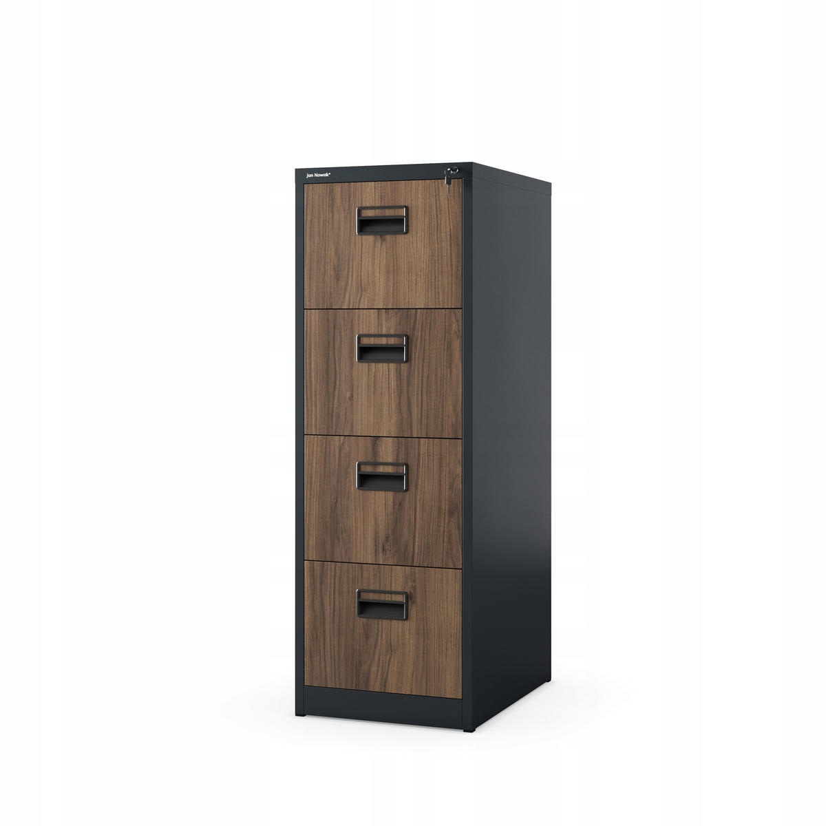 AKTENSCHRANK SARA V4 - Anthrazit/Nussbaumfarben, Metall (46/132/62cm) - Jan Nowak