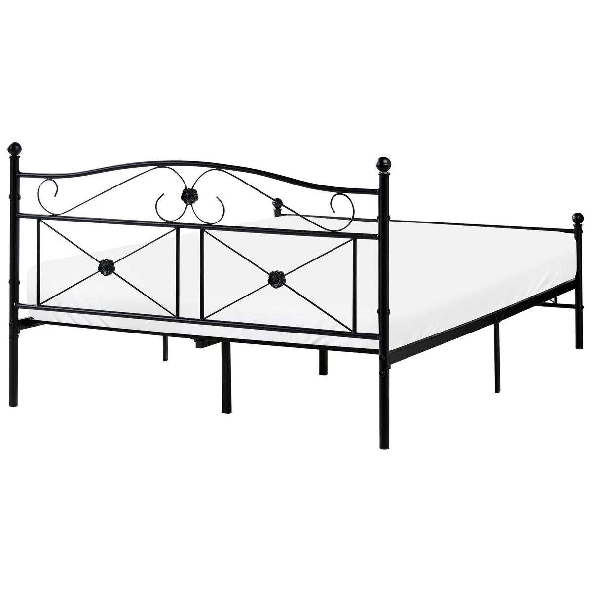 PAT cu somieră 140/200 cm oțel negru Rodez - negru, metal (140/200cm) - Beliani