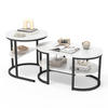 COUCHTISCH 2er SET, Weiß/Schwarz - Schwarz/Weiß, Metall (80/46/41cm)