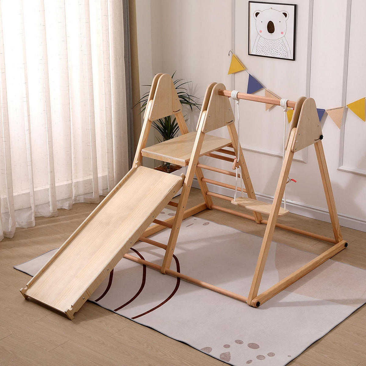 KLETTERGERÜST IDA - Naturfarben, Holz (112/115.5/182cm) - Home Deluxe