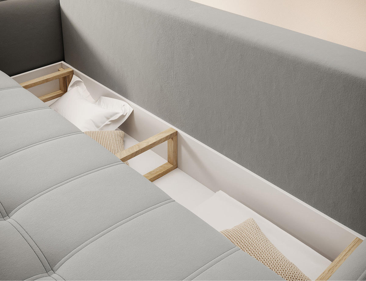 SCHLAFSOFA WELSH - Grau (SOLA 04) - Grau, Holzwerkstoff (242/94/106cm) - Möblo