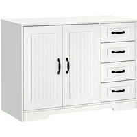 SIDEBOARD 105/40/76 cm mit 4 Schubladen und 2 Türen in Weiß - Weiß, Holzwerkstoff (105/76/40cm) - BEAOK
