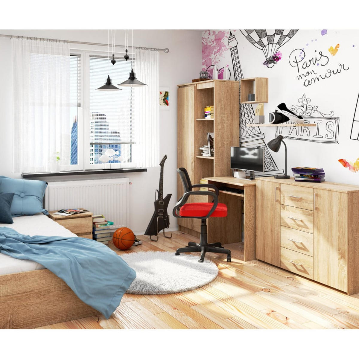 SCHREIBTISCH Eiche Sonoma 74/68/51 - Sonoma Eiche, Holzwerkstoff (51/68/74cm) - RAUMHIRSCH FURNITURE