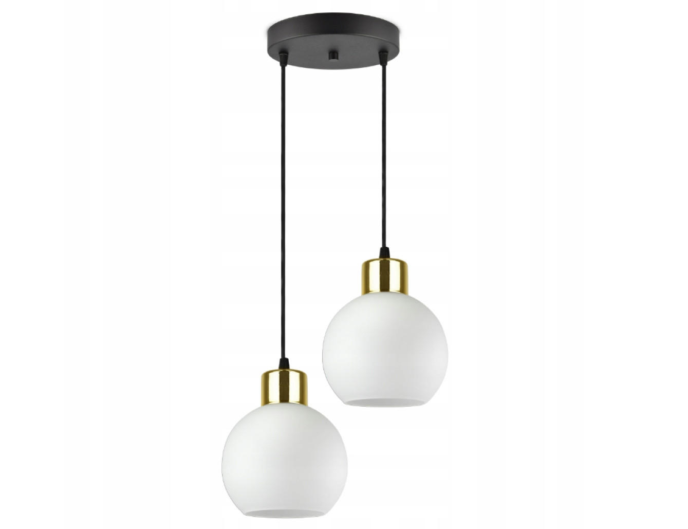 PENDELLEUCHTE Milano Glas - Goldfarben/Schwarz, Glas/Metall (25/25/80cm) - kiki design