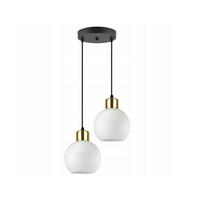 PENDELLEUCHTE Milano Glas - Goldfarben/Schwarz, Glas/Metall (25/25/80cm) - kiki design