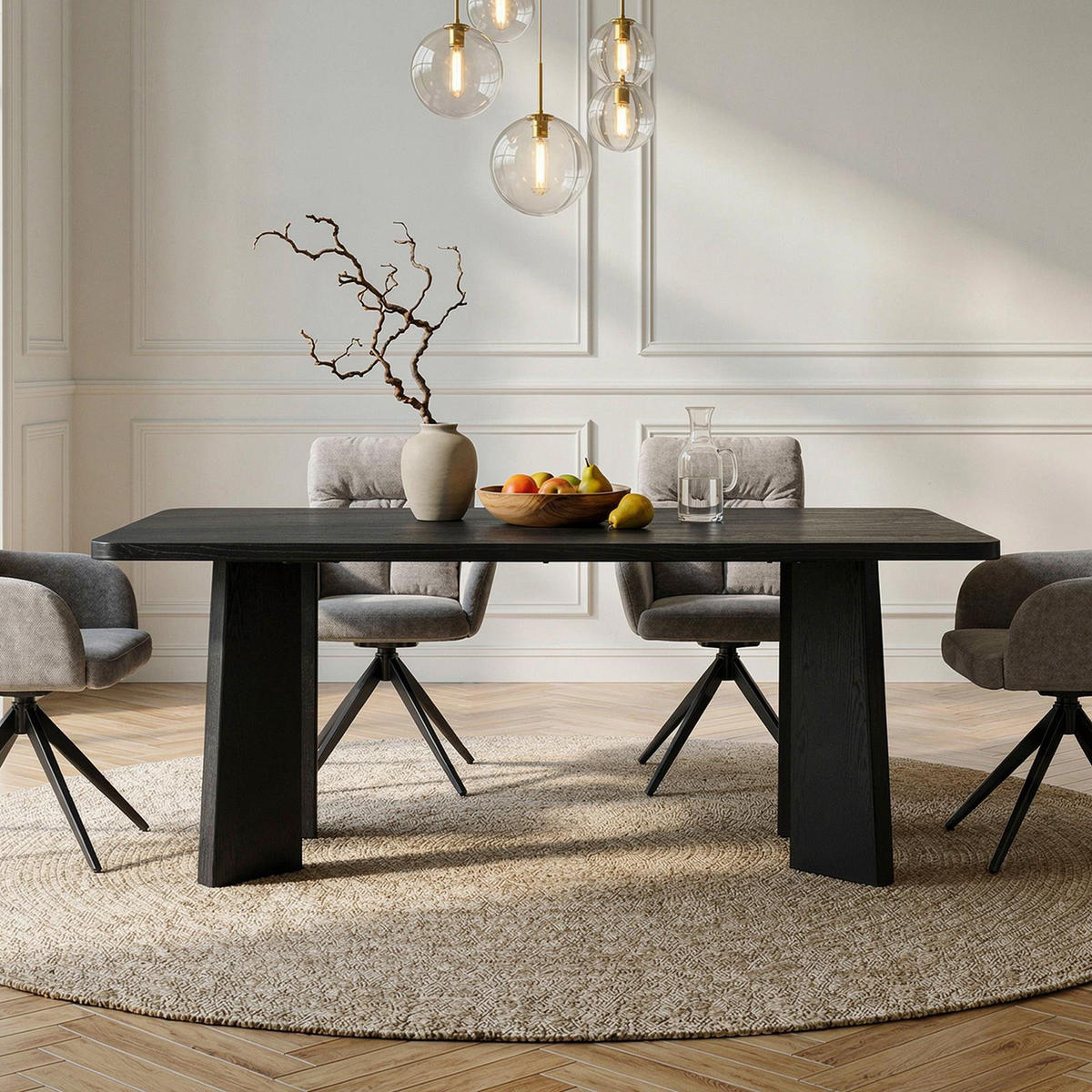 ESSTISCH OLISES schwarz - Schwarz, Holzwerkstoff (90/180/76cm) - IDIMEX