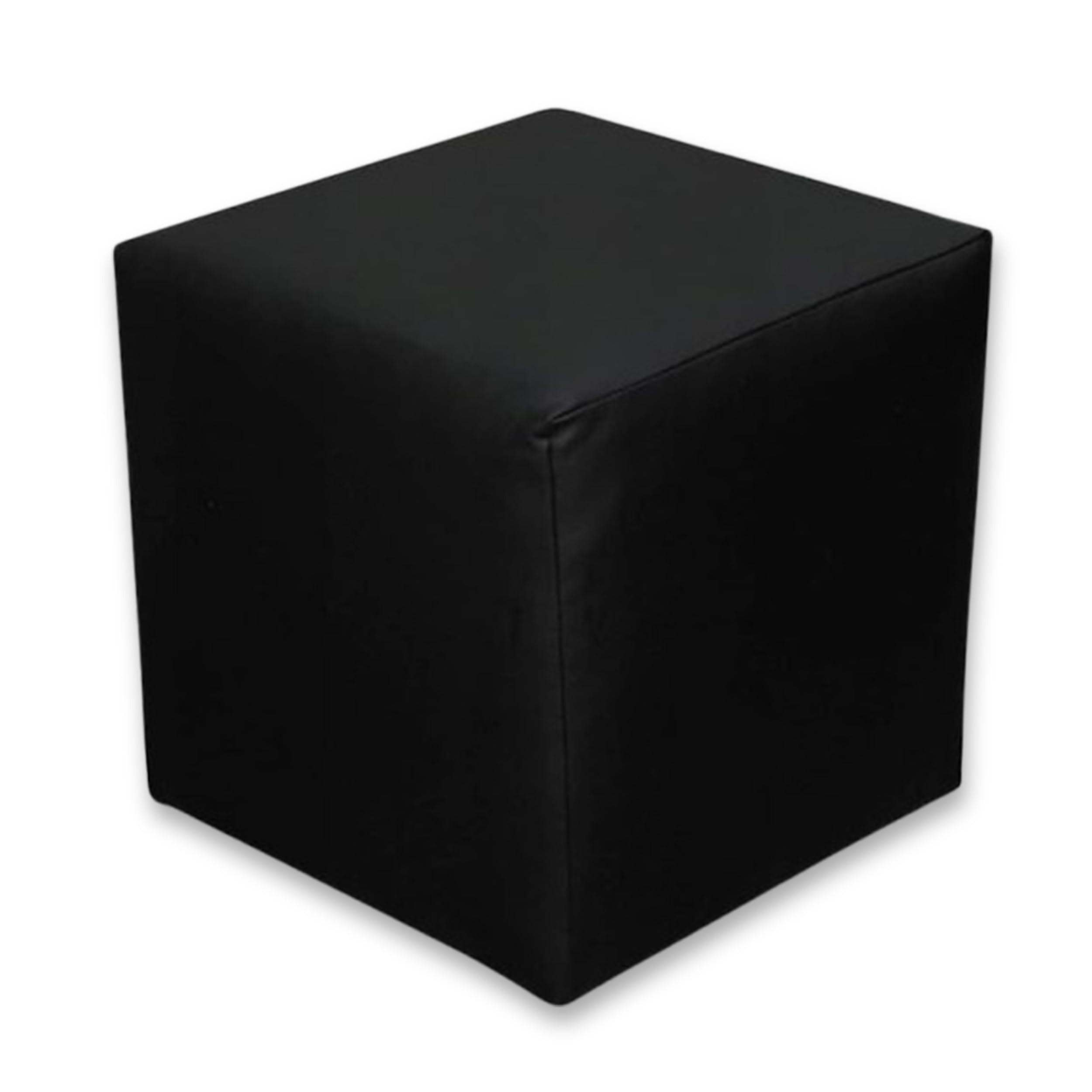SITZWÜRFEL 40 x 40 x 40 cm Schwarz aus Kunstleder mit Holzwerkstoffrahmen - Schwarz, Leder (40/40/40cm) - Best For Home