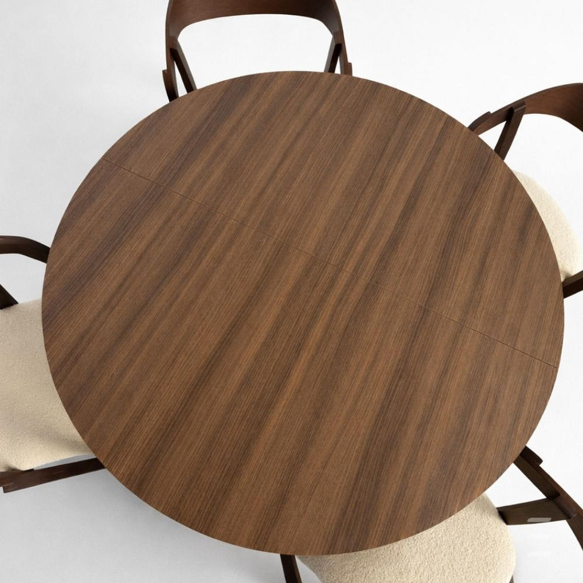 ESSTISCH Runder Ausziehbarer PERO 90/140, Franklin Nuss / Schwarz - Dunkelbraun/Schwarz, Holz (140/90/77cm) - Dekori_Interiors