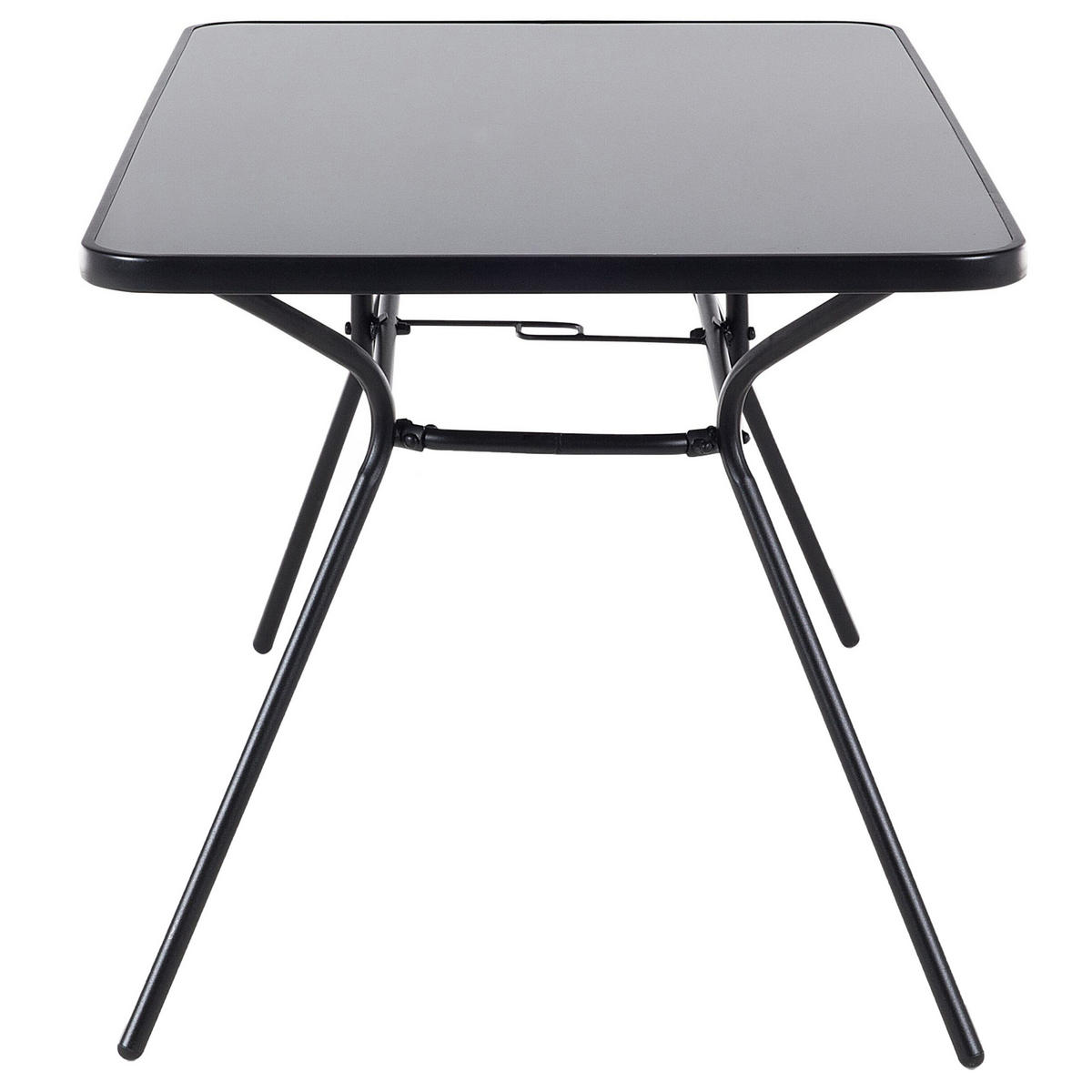 GARTENMÖBEL SET 6-Sitzer Stahl schwarz Livo - Schwarz, Metall - Beliani