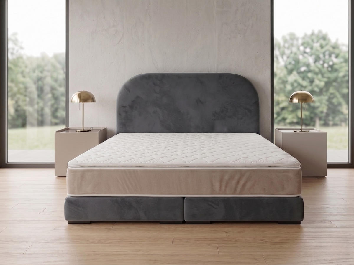 POLSTERBETT LEON1 200x 200 cm Farbe: Grau - Grau, Textil (200/200cm) - A&J MöbelLand