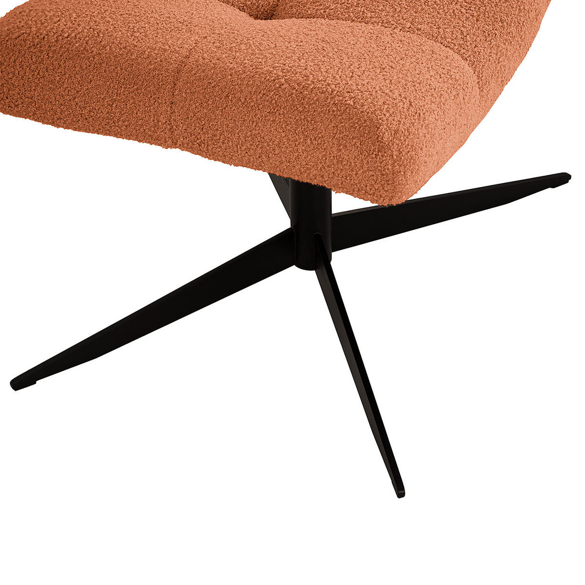 POLSTERHOCKER - Schwarz/Kupferfarben, Textil/Metall (67/47/50cm) - home24