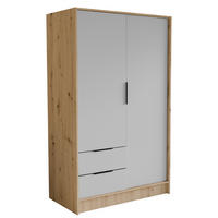 DREHTÜRENSCHRANK CAVA 102/200/51 cm Modern Kleiderschrank 2-türig Eiche Artisan - Eiche Artisan, Holzwerkstoff (102/200/51cm) - MASSENO