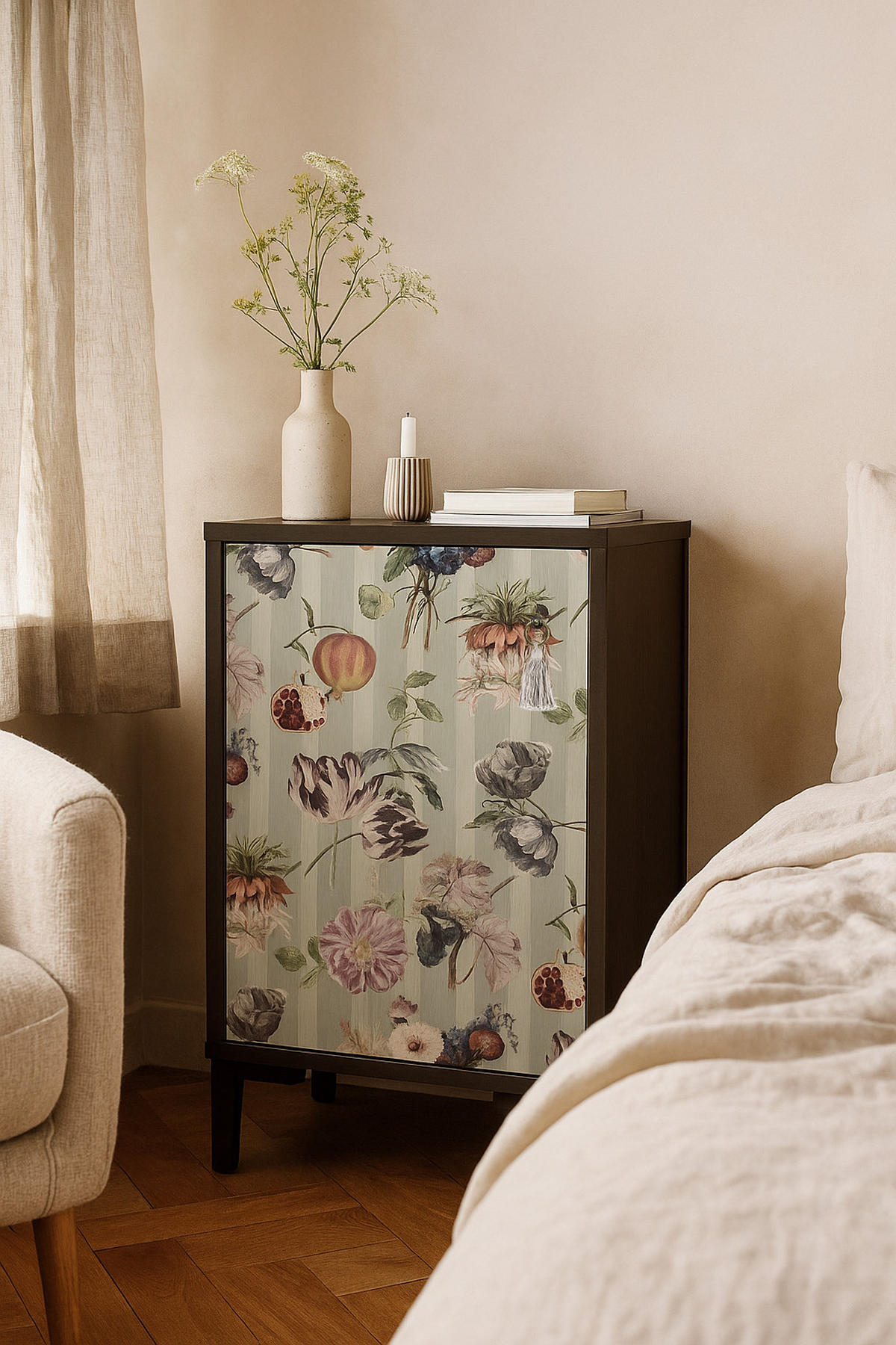 NACHTTISCH aus MDF mit CHAMPETRES - Grau, Holzwerkstoff (30/65/40cm) - RNT By Really Nice Things