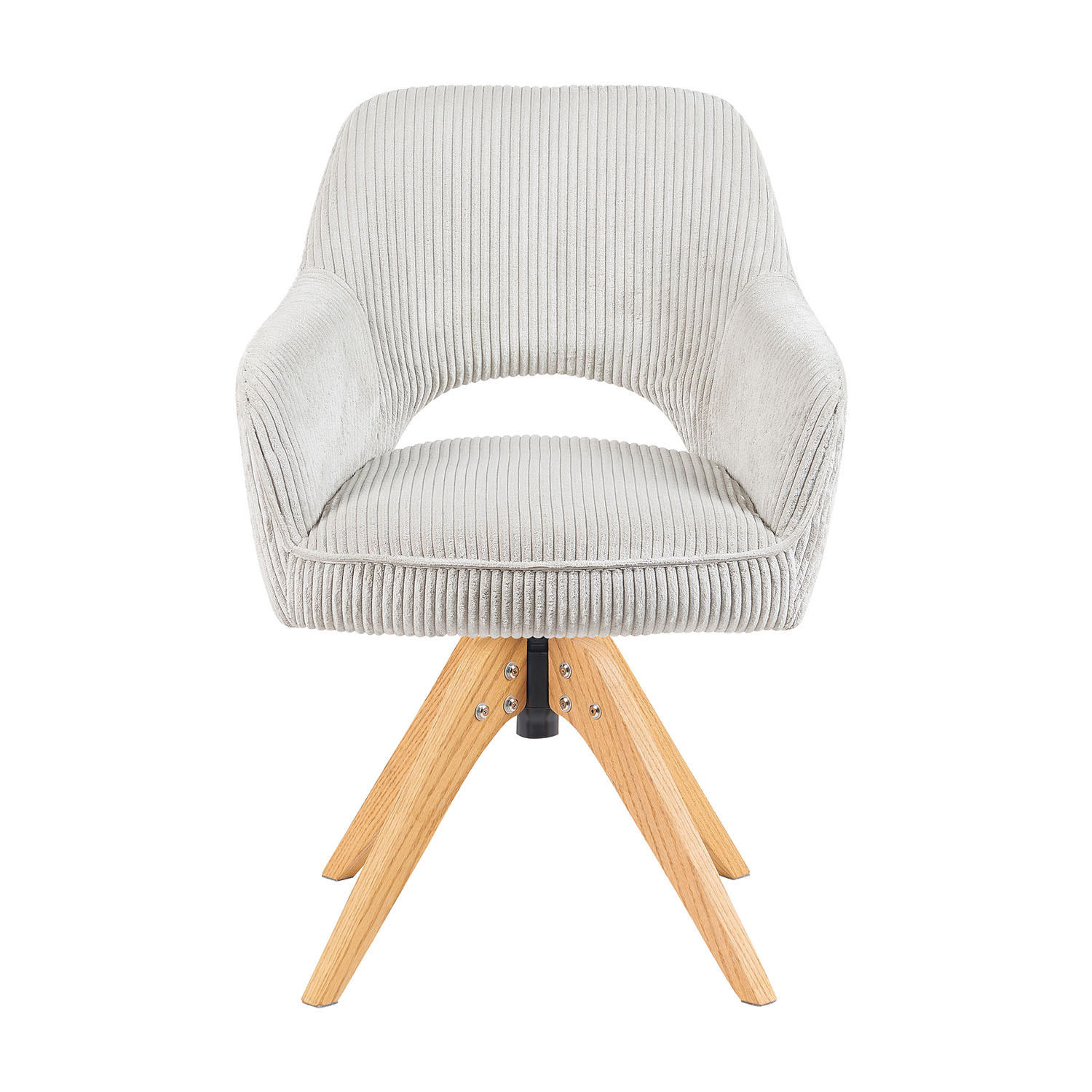 DREHSTUHL Mika-Lena - Honigeiche/Hellgrau, Eichenholz/Holz (60/87/65cm) - DUBI Möbel