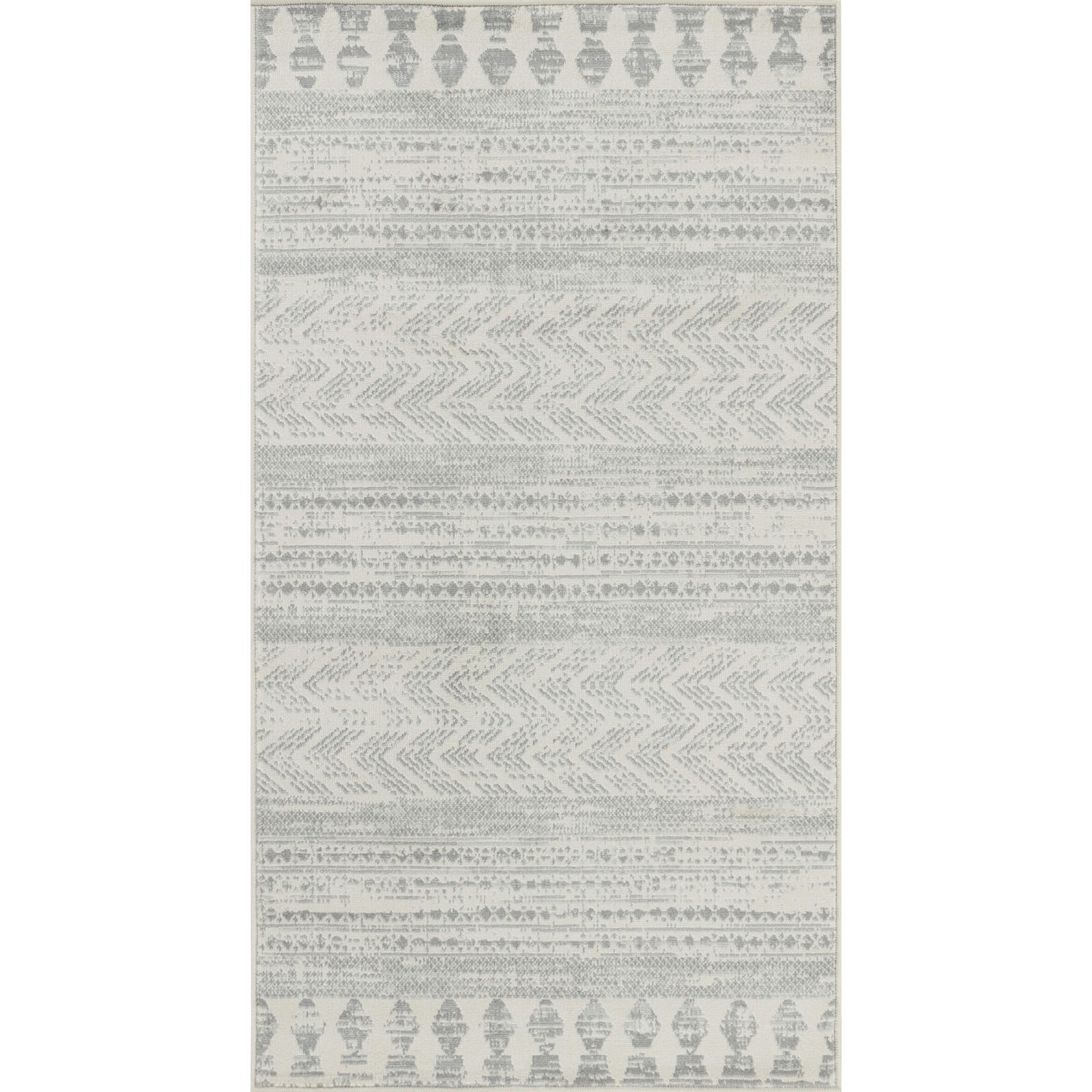 KURZFLORTEPPICH 80/150 cm Weiß - Grau, Naturmaterialien/Textil (80/150cm) - LIVABLISS