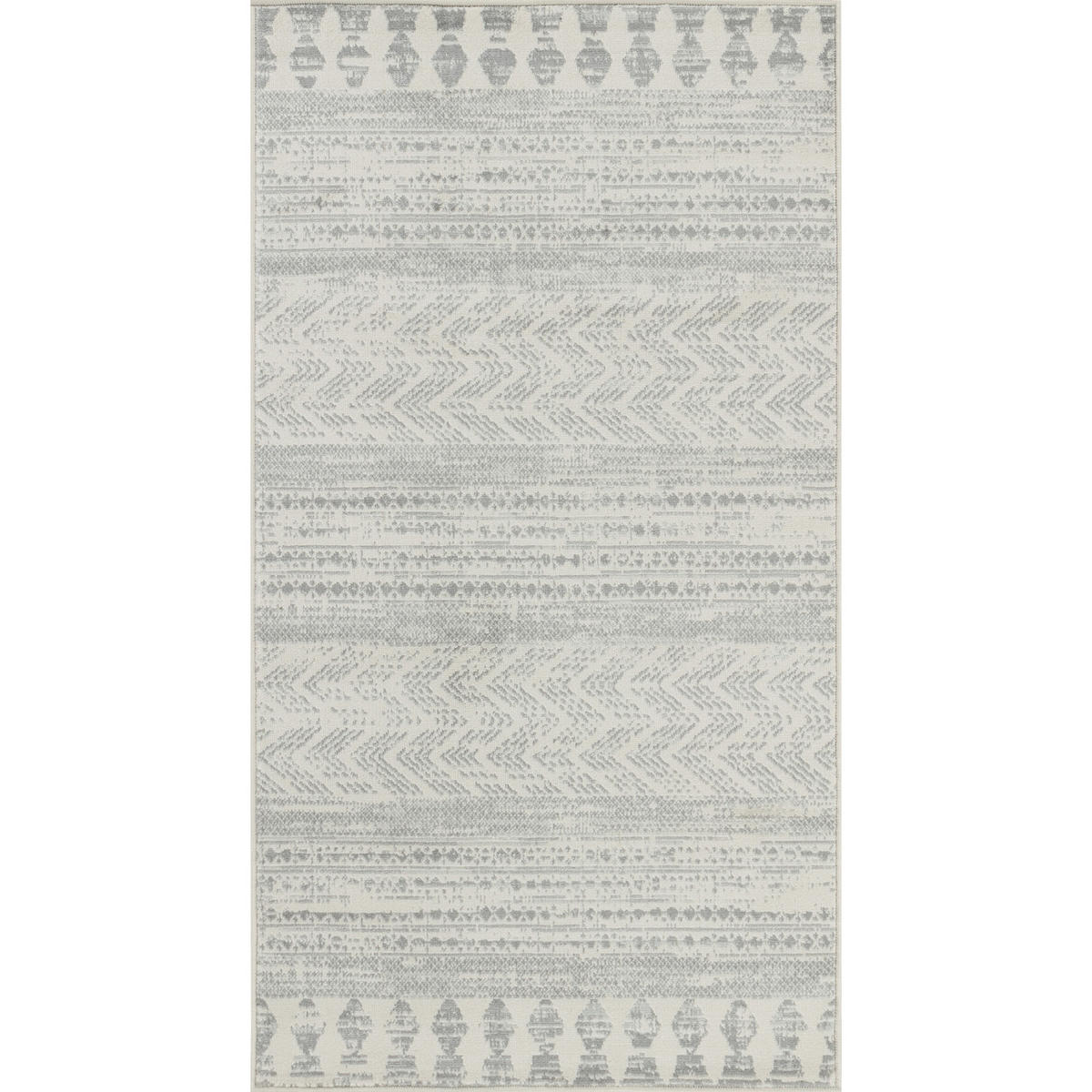 KURZFLORTEPPICH 80/150 cm Weiß - Grau, Naturmaterialien/Textil (80/150cm) - LIVABLISS