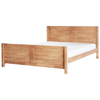 BETT mit Lattenrost 180x200 cm Heller Holzfarbton Champagnat - Hellbraun, Holz (180/200cm) - Beliani
