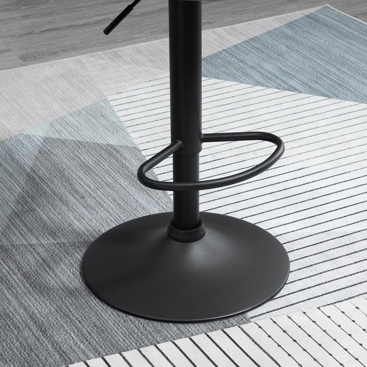 BARHOCKER 2er Set Höhenverstellbar Drehbar Barstühle mit Samtoptik, Dunkelgrau - Dunkelgrau/Schwarz, Textil/Metall (46/104/48cm) - HOMCOM