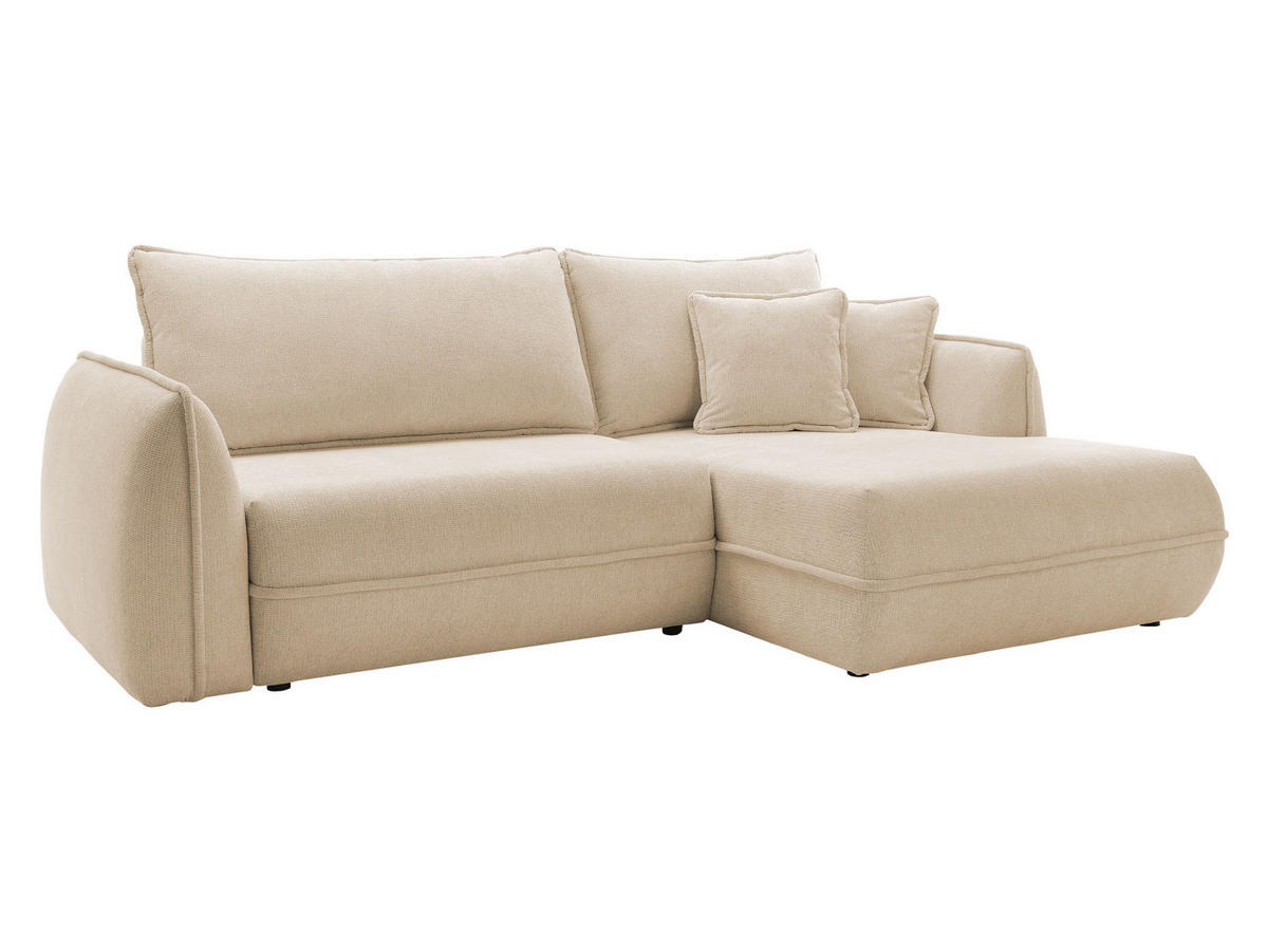 ECKSOFA Moho, Seite: Rechts - Beige/Schwarz, Holz/Kunststoff (254/162cm) - MIRJAN24