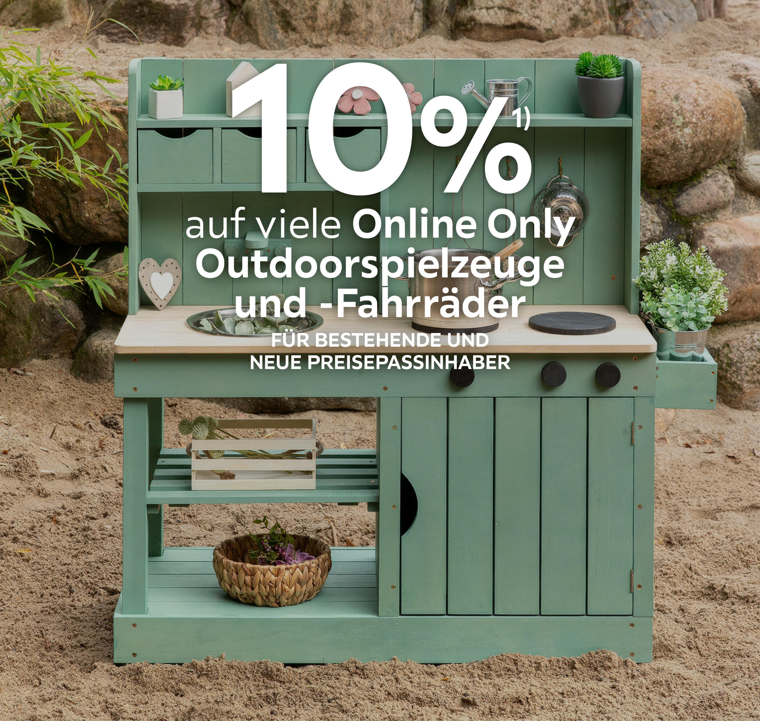 10% auf viele Online Only Outdoorspielzeuge und -Fahrräder; Für bestehende und neue Preisepassinhaber