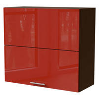 KLAPPHÄNGESCHRANK Brerra W8B/80-AV Lava / RAL 3002 karminrot Hochglanz 80 / 32,5 / 72cm - Dunkelgrau/Rot, Holz/Holzwerkstoff (80/72/32.5cm) - Feldmann-Wohnen