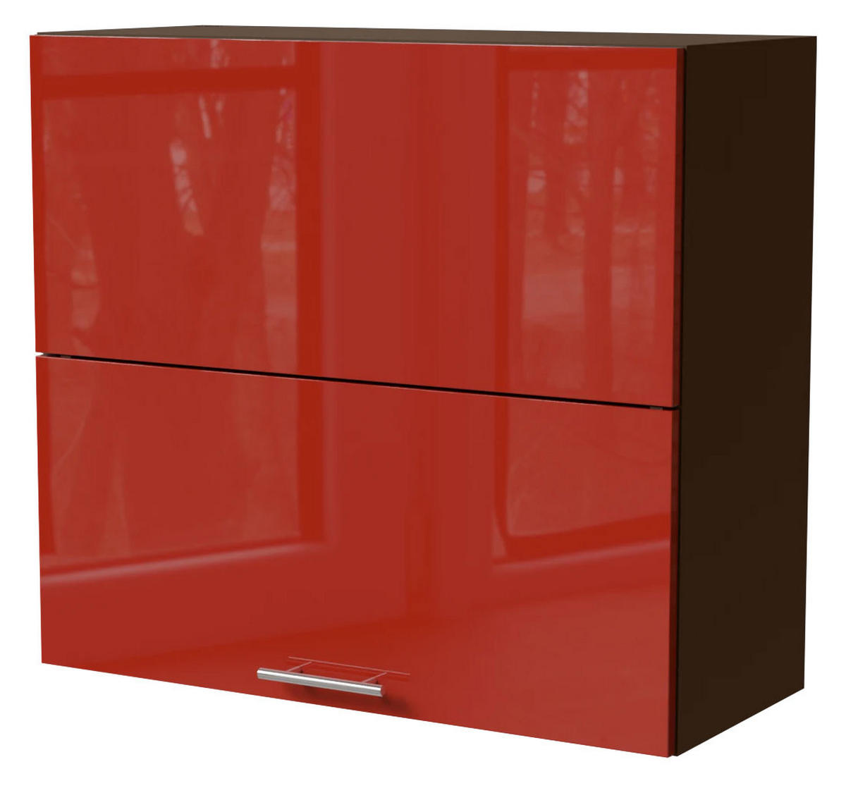 KLAPPHÄNGESCHRANK Brerra W8B/80-AV Lava / RAL 3002 karminrot Hochglanz 80 / 32,5 / 72cm - Dunkelgrau/Rot, Holz/Holzwerkstoff (80/72/32.5cm) - Feldmann-Wohnen