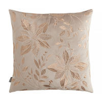 KISSENBEZUG Petalina, 45x45cm, Beige, Weihnachten Kissenhülle, Weihnachtsdeko, Christmas, Weihnachtsmotiv Sofakissen Dekokissenbezuge - Beige, Kunststoff/Textil (45/45cm) - home&you
