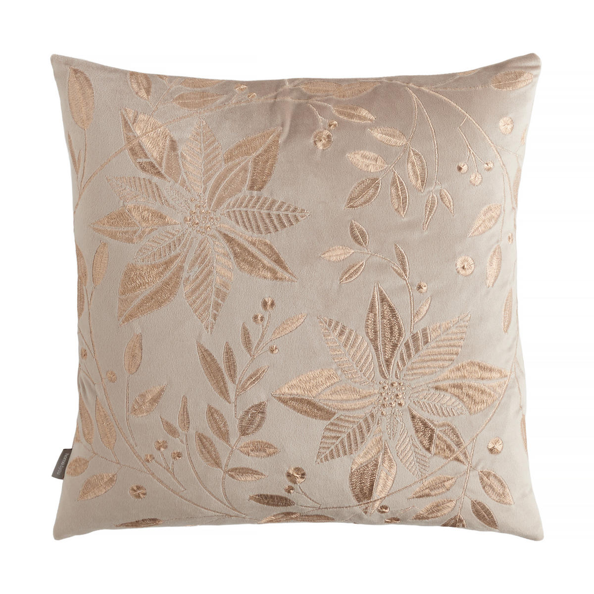 KISSENBEZUG Petalina, 45x45cm, Beige, Weihnachten Kissenhülle, Weihnachtsdeko, Christmas, Weihnachtsmotiv Sofakissen Dekokissenbezuge - Beige, Kunststoff/Textil (45/45cm) - home&you